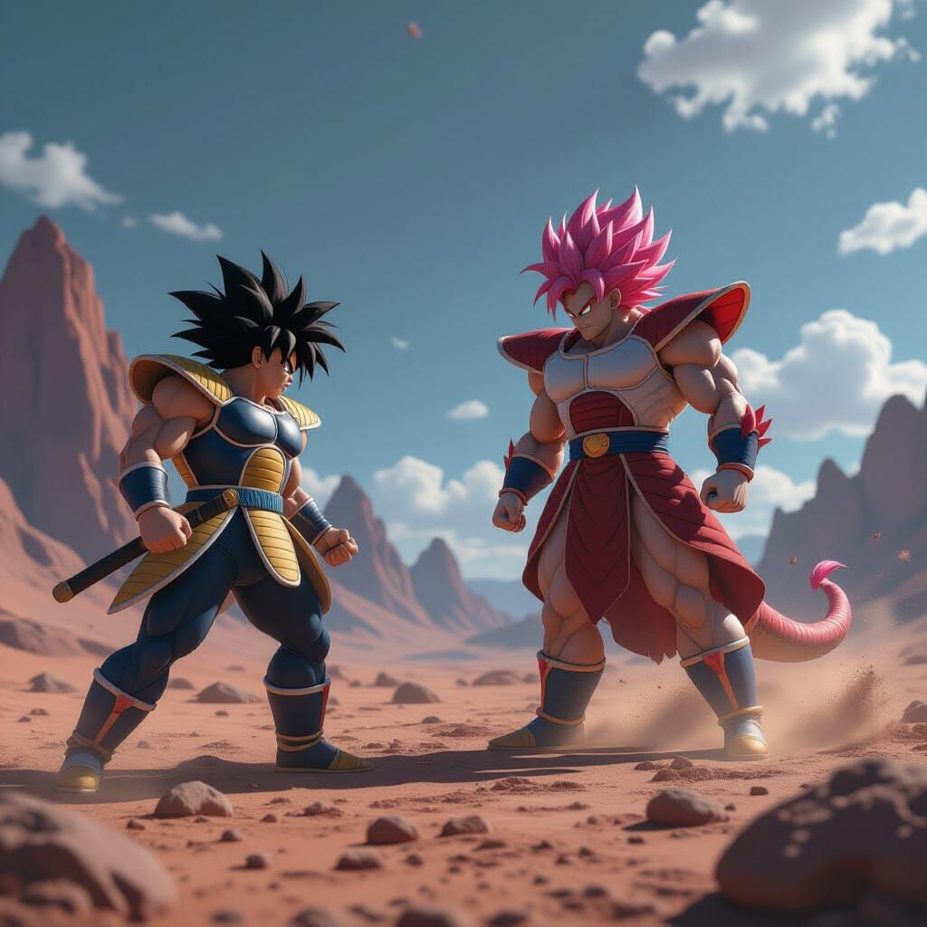 Bardock is facing another Saiyan mixed with a different race...