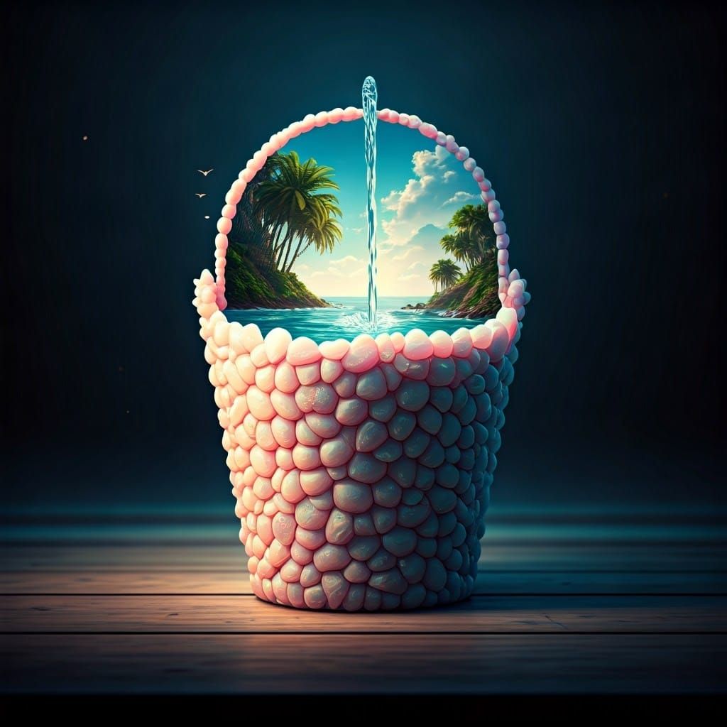 Mystical Bucket Unveils Dreamlike Coastal Scene in Iridescen...