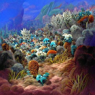 a coral reef full of sea life