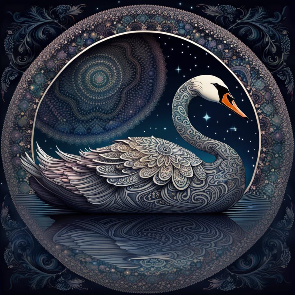 Swan Mandala  by @Airlyn