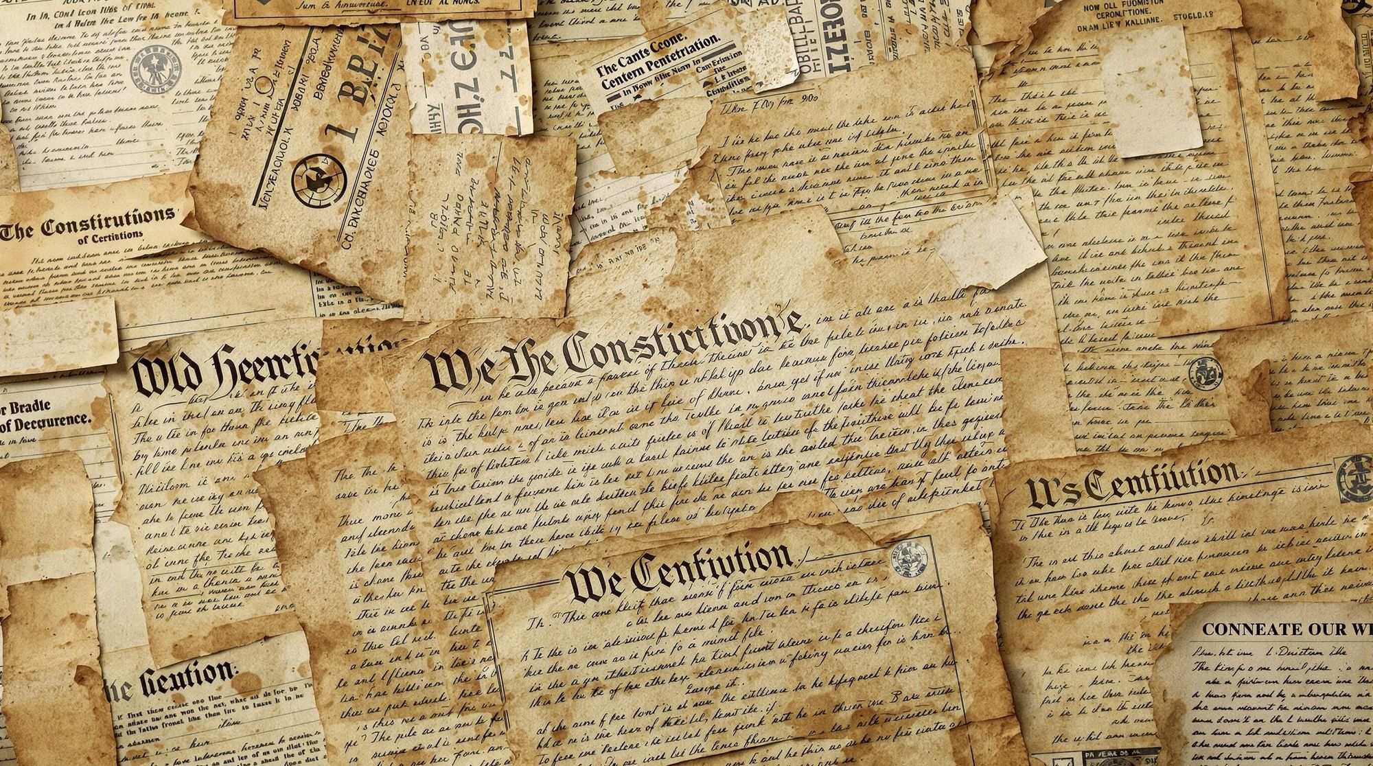 a blend overlay of the US Constitution, Old Stock certificates, legal papers hyperdetailed intricately detailed photorealism sharp focus 8K ...