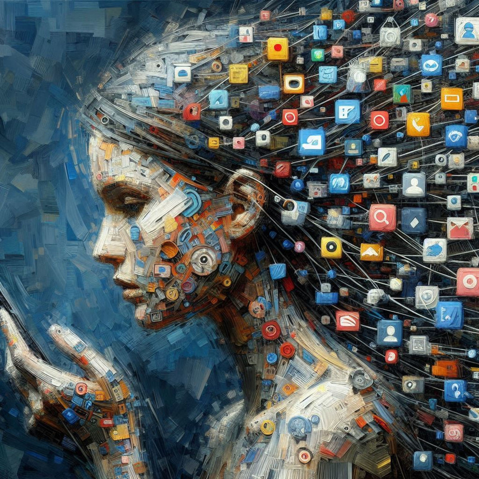 Digital Overload (Scattered Icons)