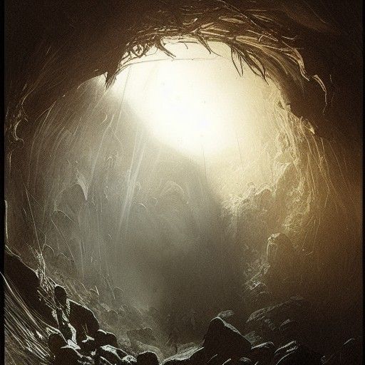 giant spider monster nest in a cave