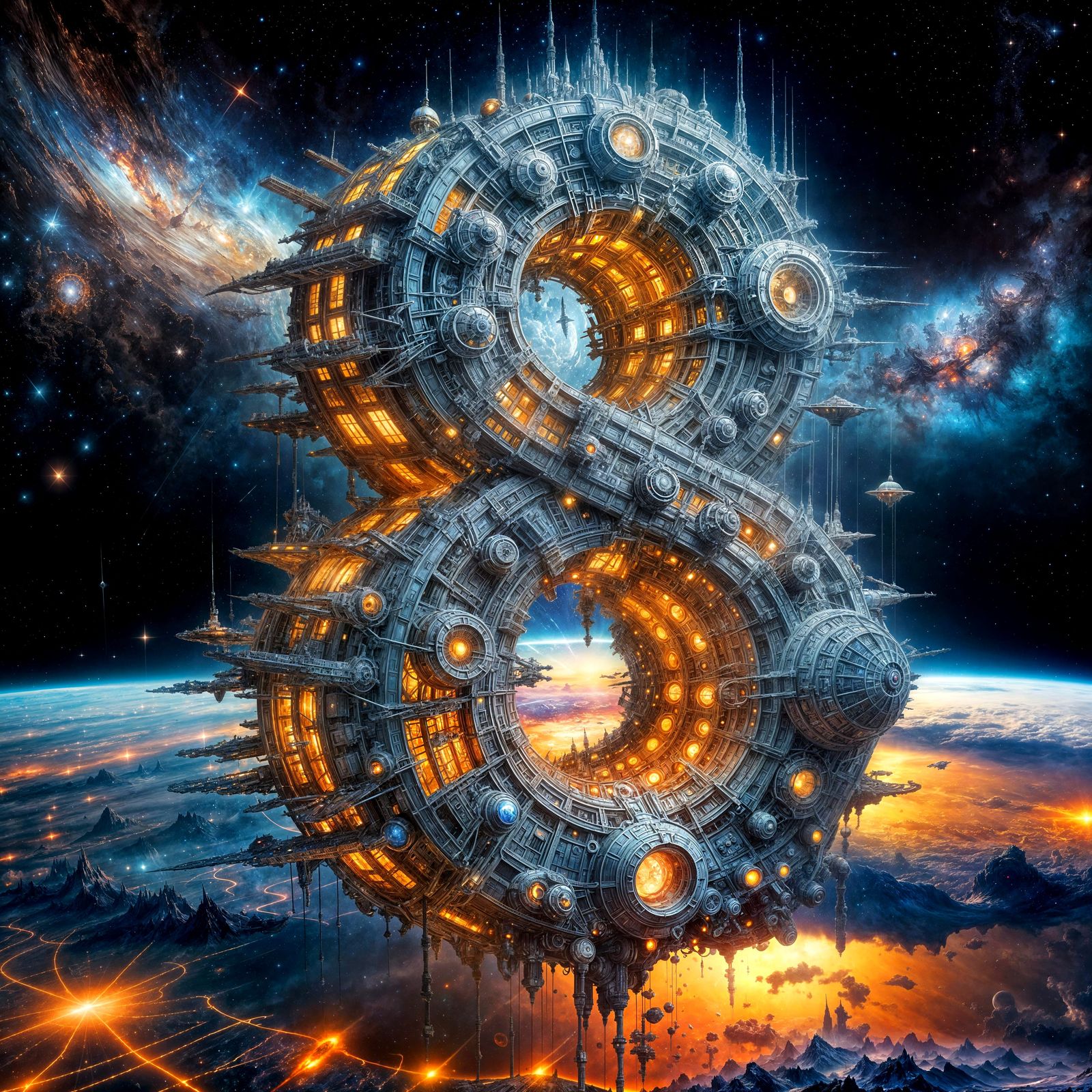 Space station, 8000 A.D.  by @MSz