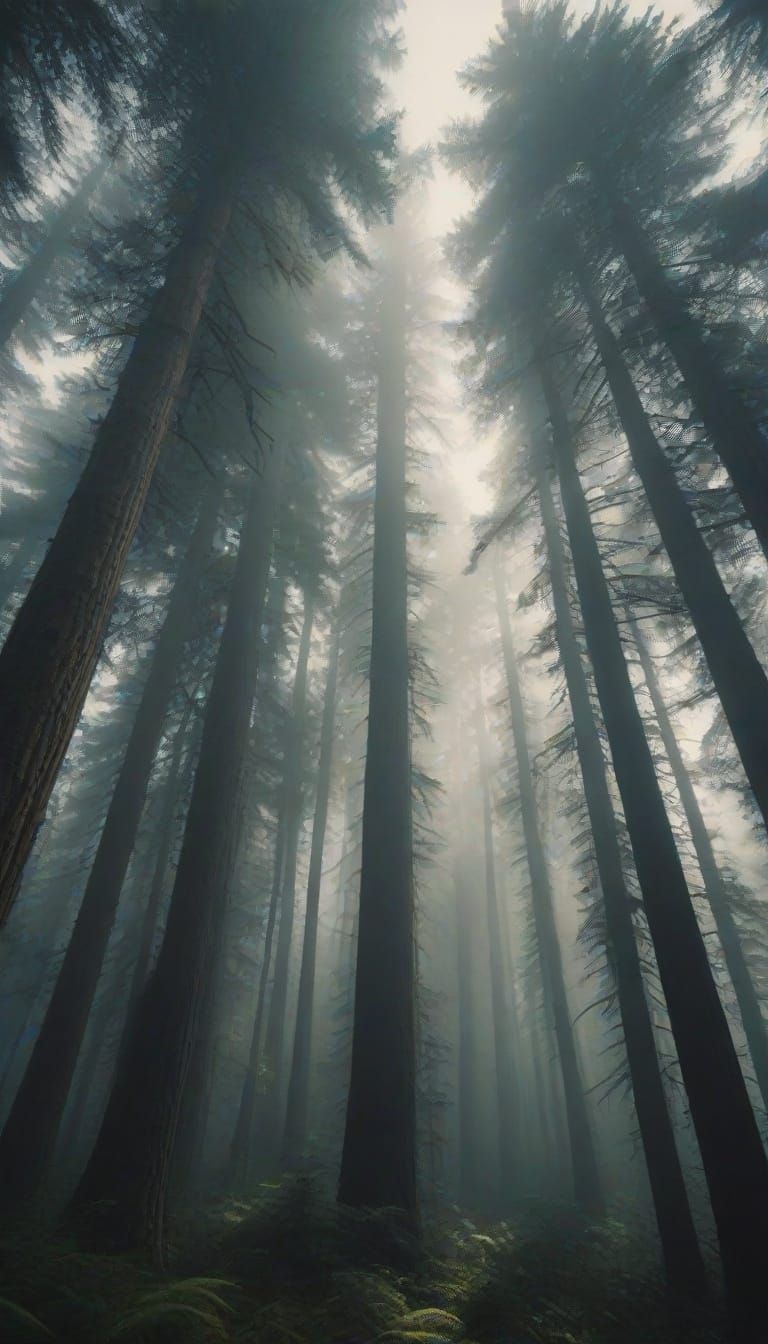 Epic Forest Scene with Eagle in Cinematic Style