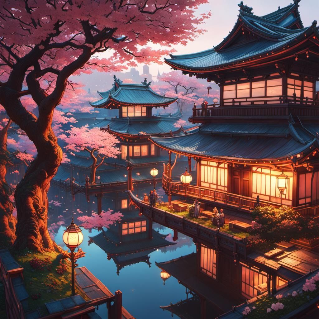 Sakura Palace - AI Generated Artwork - NightCafe Creator