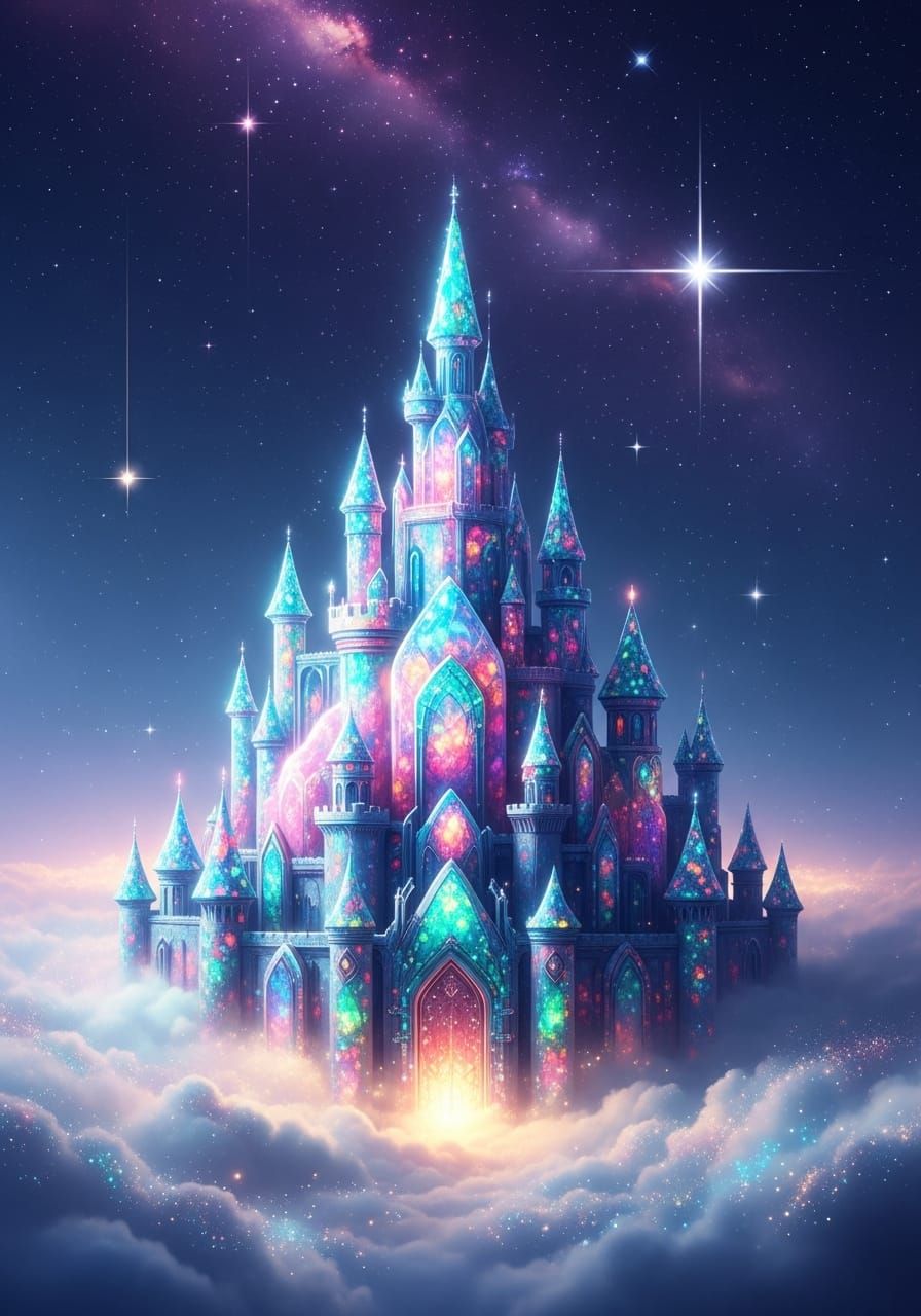 Magical Castle, made of opalescent gemstones: Imagen 4