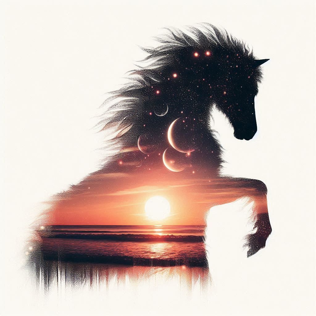 double exposure beautiful fantasy DALL-E 3 portrait landscape..