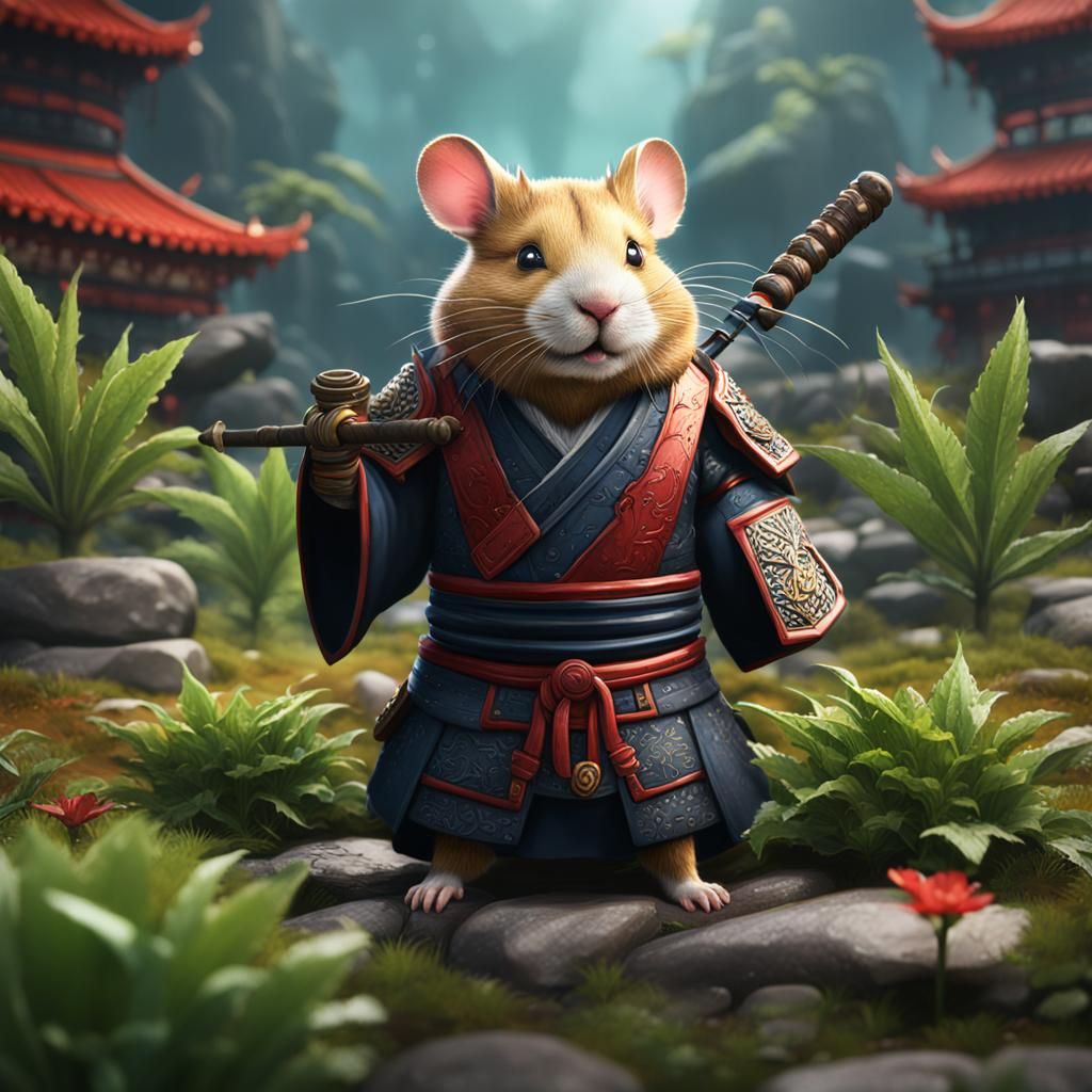 Samurai Hamster weed a lot of obstacles