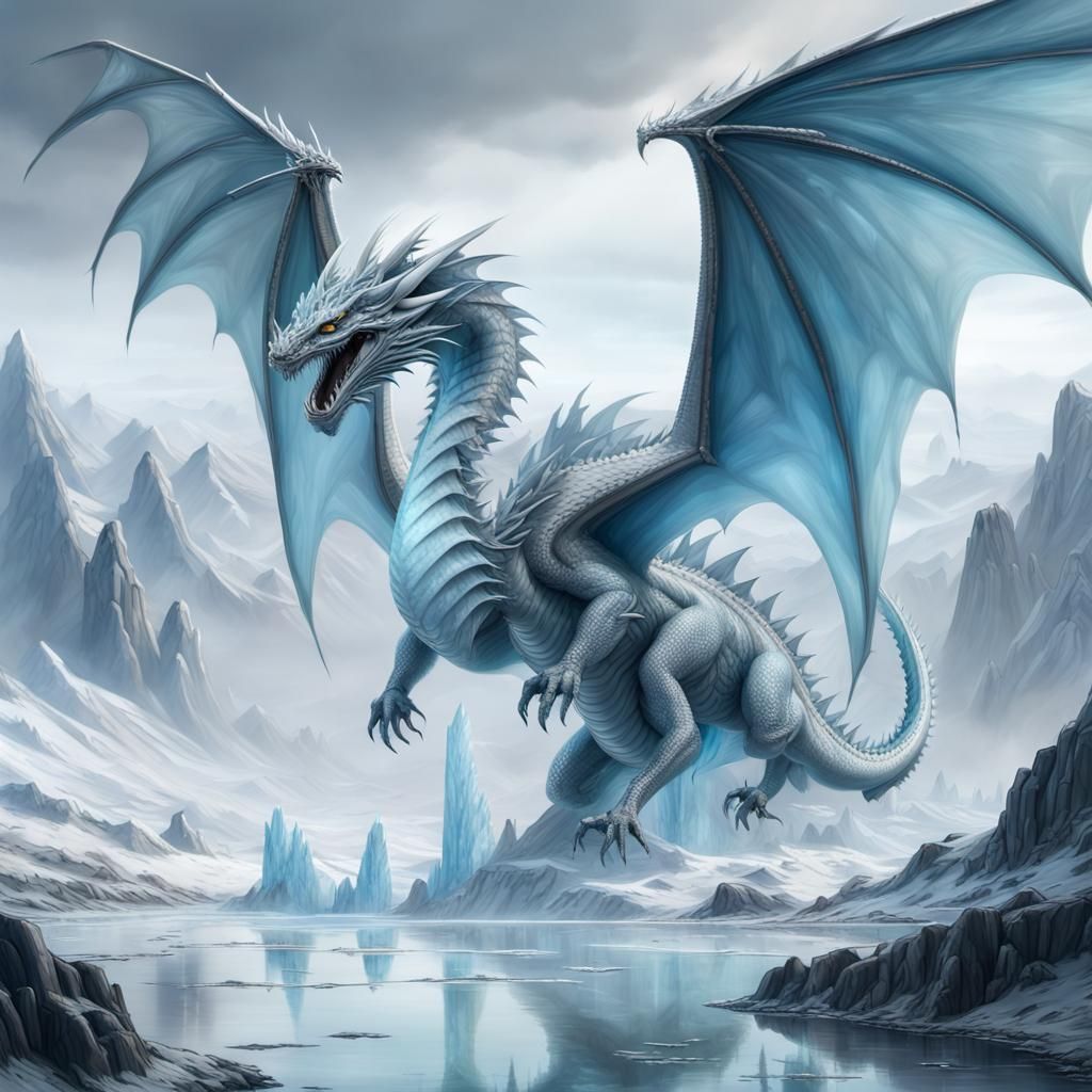 Ice Dragons - AI Generated Artwork - NightCafe Creator