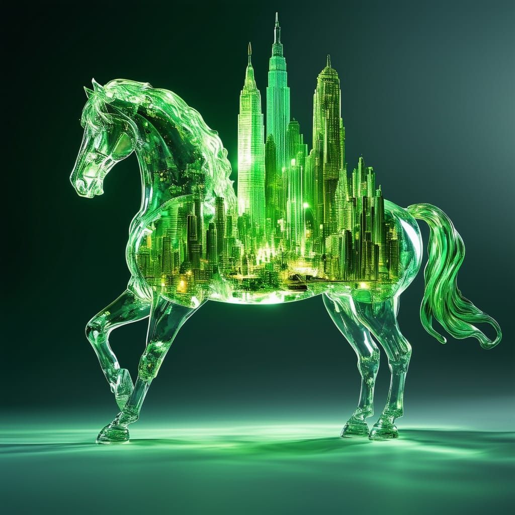 Green Glass Horse by @MrMaracuja
