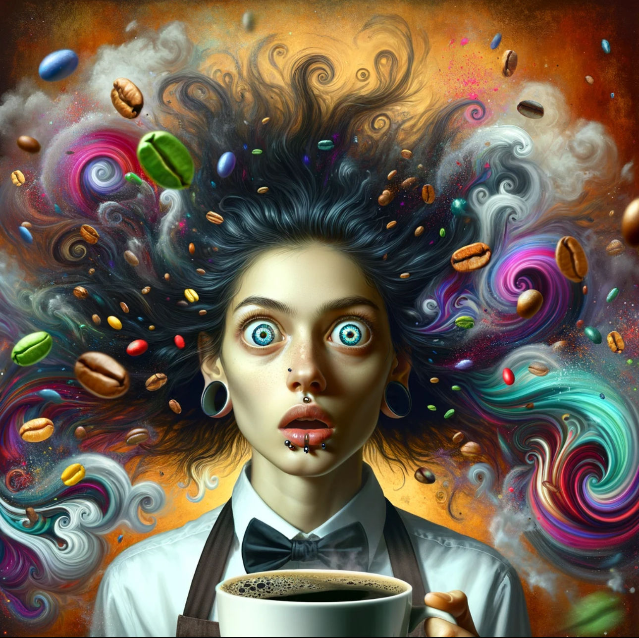 Bami thug happily discovers the wonders of coffee