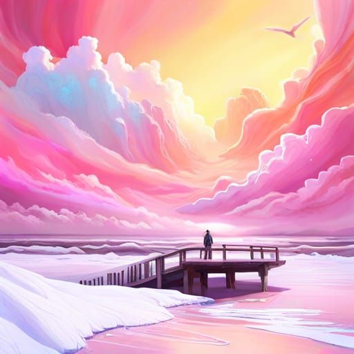 Sightseeing on Sugary Beach 🩷🩷🍧🍧  by @Cotton Candy Art