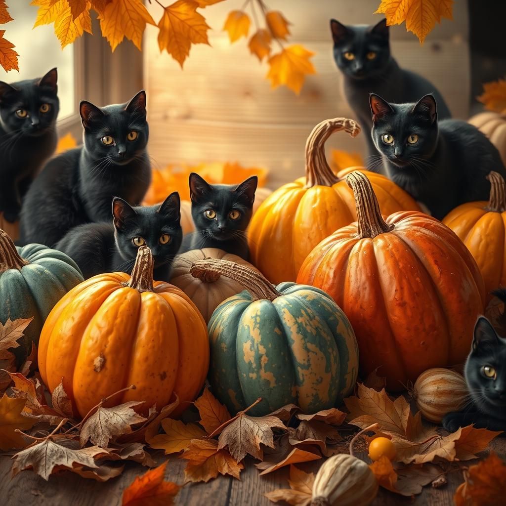 Cats in the autumn  by @Setra134