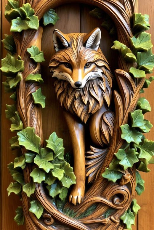 Carved Foxes