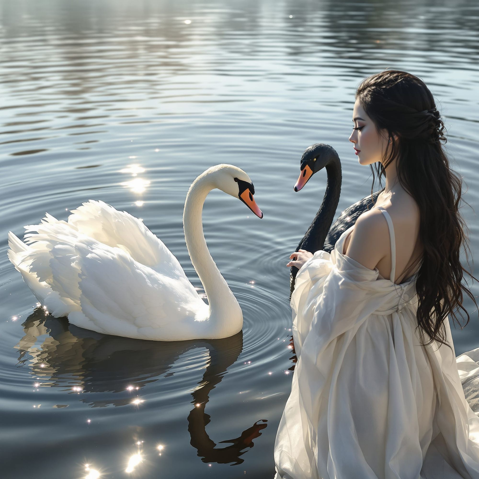 Maiden and Swan V Charcoal