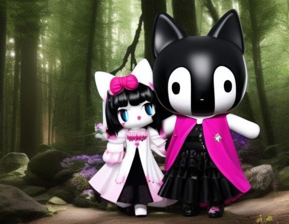 A (((Gothic hello kitty)))!!!, (((Playing a game)))!!! at ((...