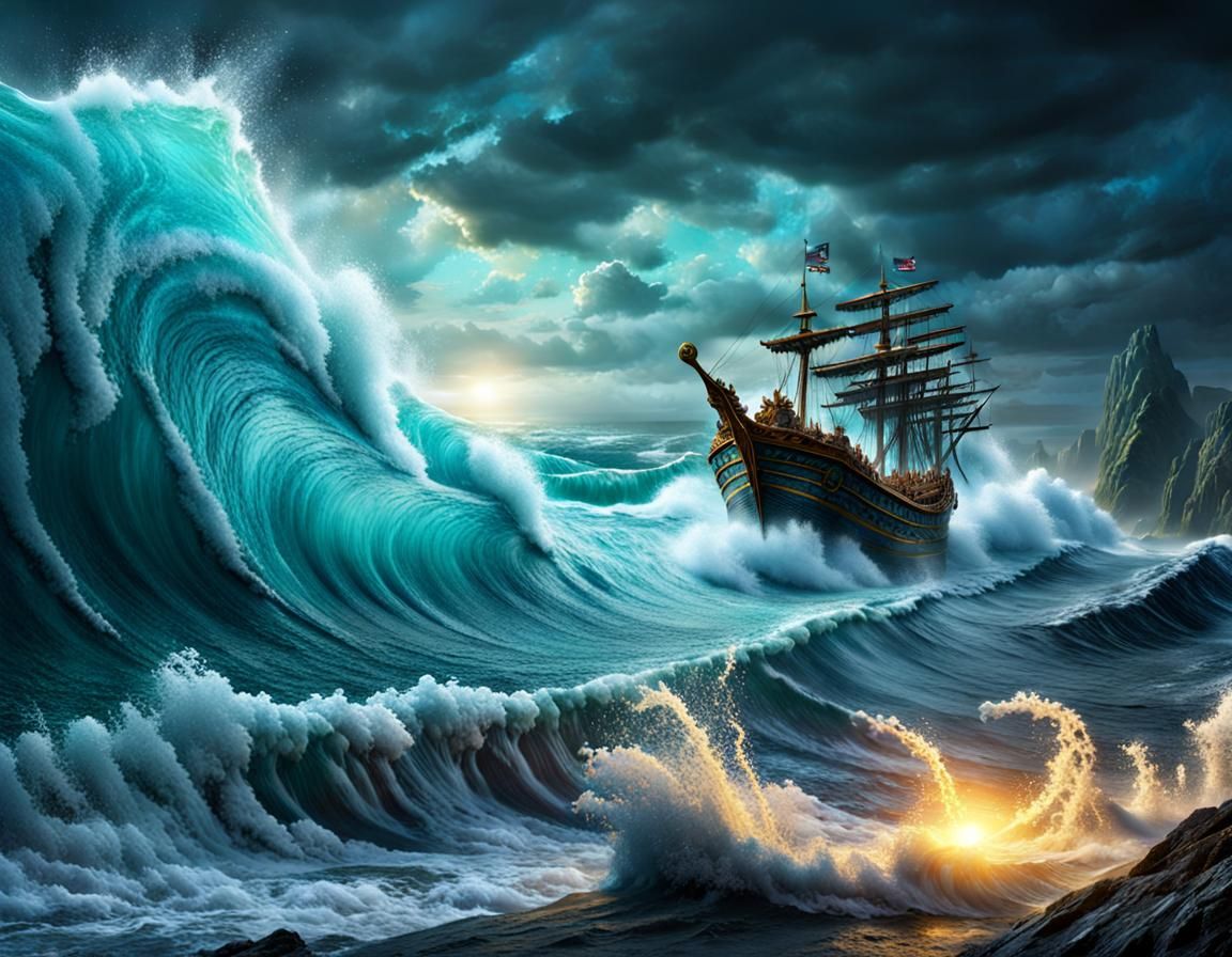 huge sea waves