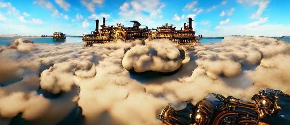 Cloud island steampunk Unreal Engine 8k resolution