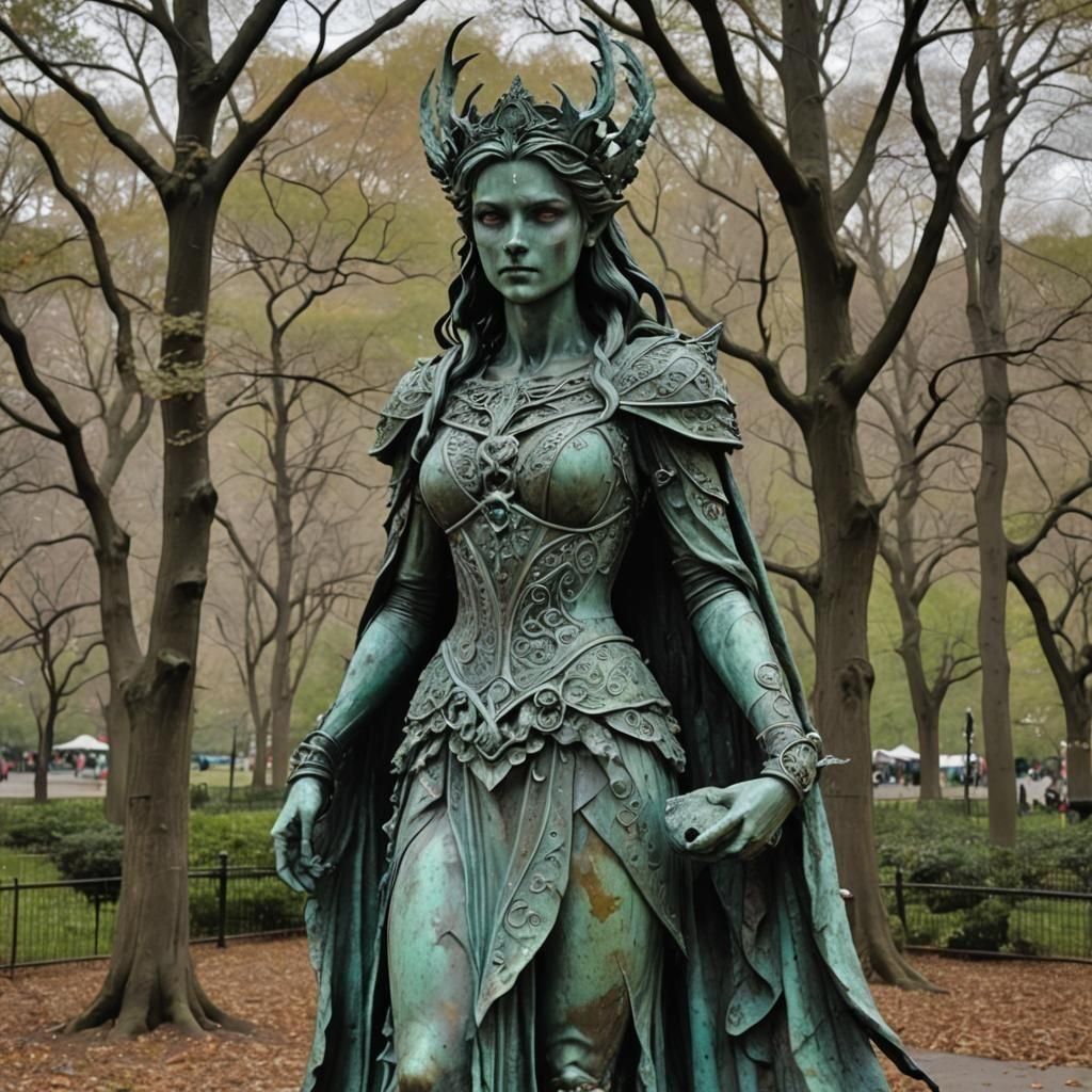 Central Park Statue Commemorating Elven Queen Elenor's Visit...