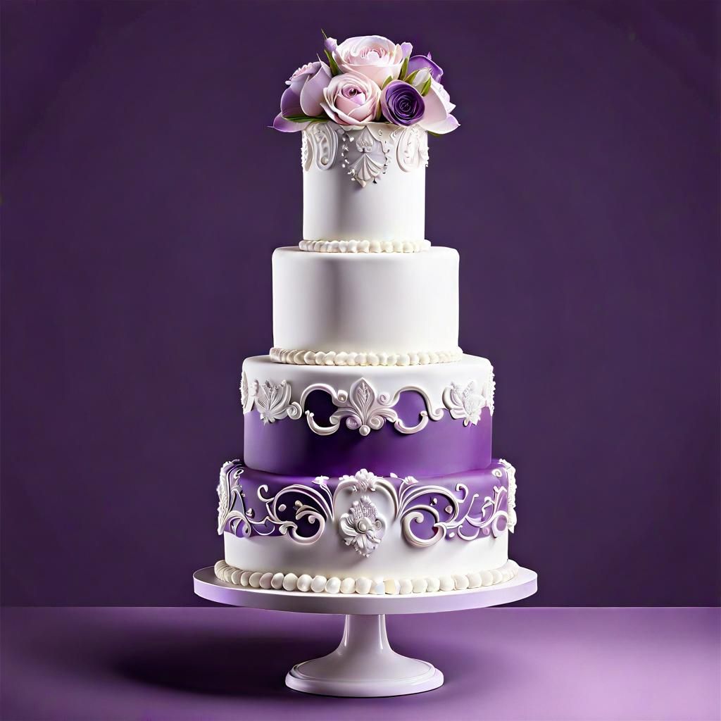 Purple and Gold Wedding Cake – shared on Style Unveiled | Wedding cake  purple gold, Purple wedding cakes, Gold wedding cake