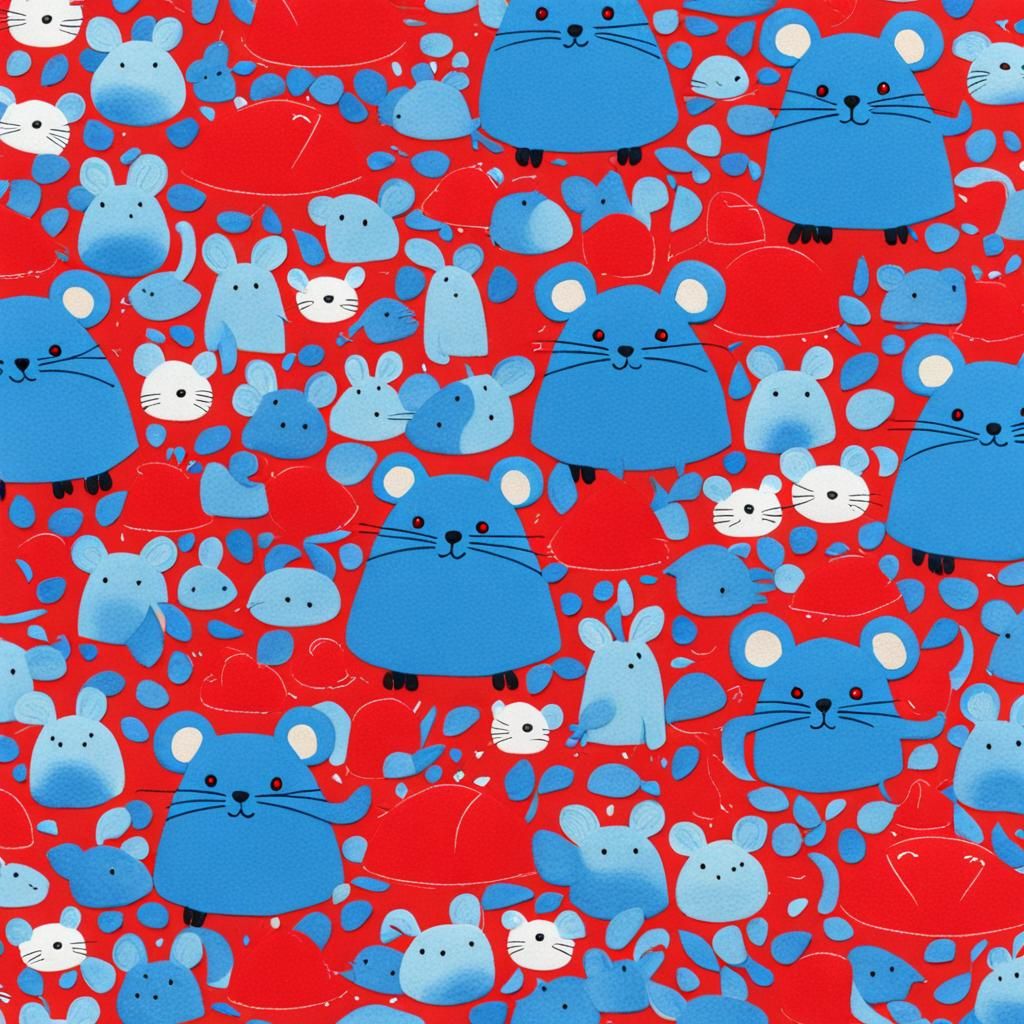 a blue mouse dress in red