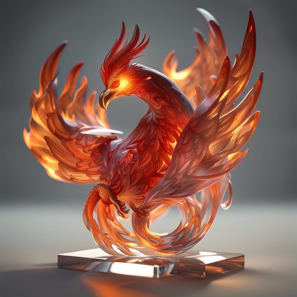 Glass Phoenix  by @Ally Bambaldokova