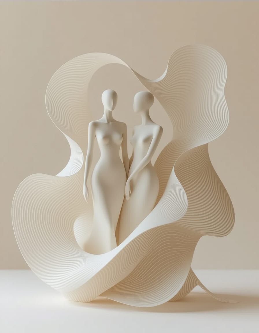 Abstract Figures in Scandinavian Boho Style