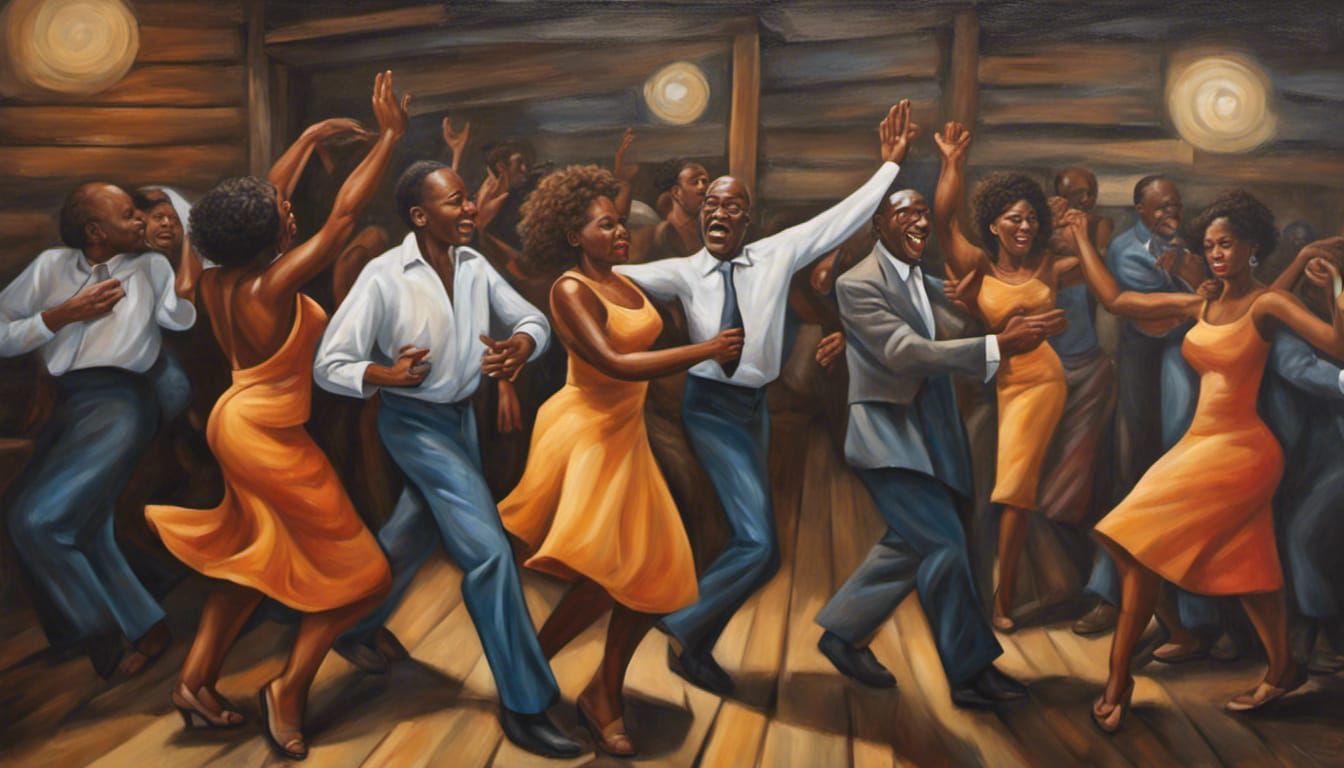 Sugar Shack Tribute Ernie Barnes - AI Generated Artwork - NightCafe Creator