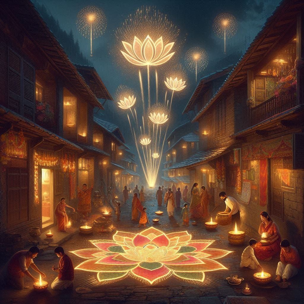 Diwali Lotus Fireworks