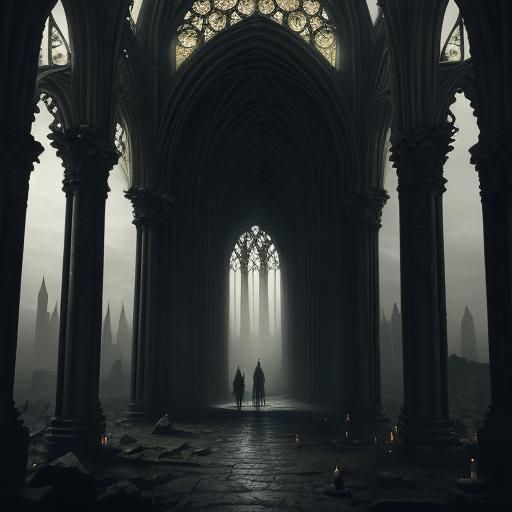 Standing in a ruined Gothic Cathedral, the mist began to filter in...