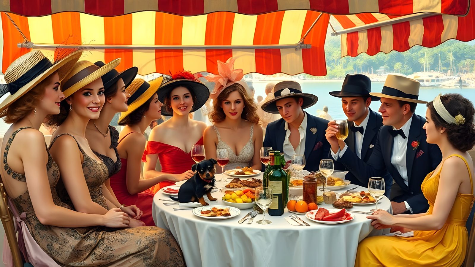 Updated Tribute to Luncheon of the Boating Party by Pierre-Auguste Renoir  by @Gary Murakami