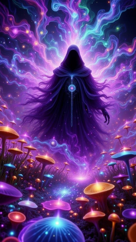 Grim Reaper in Psychedelic Vortex