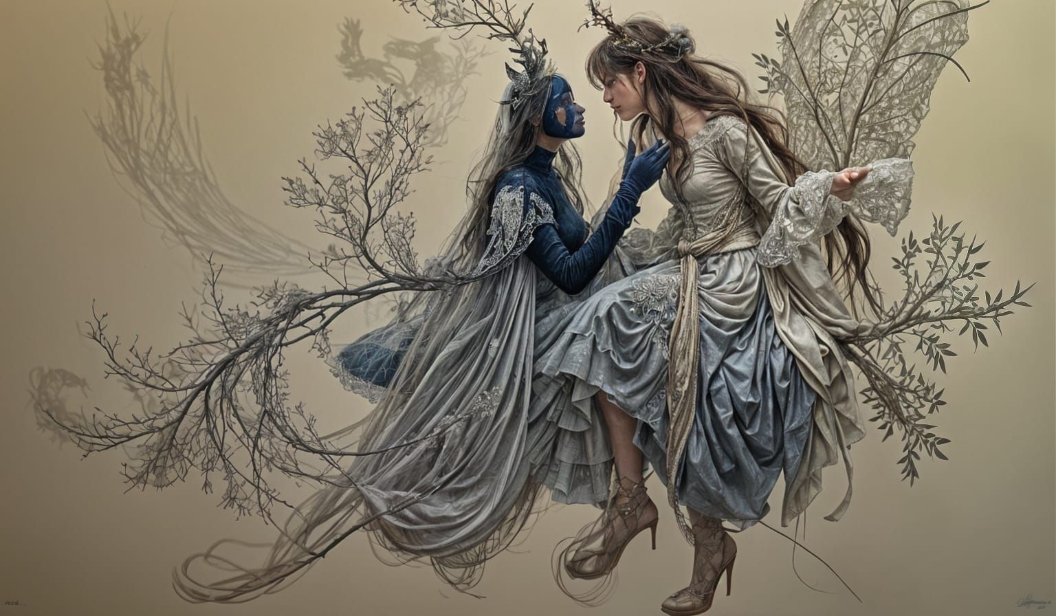 Mythos Noir: Masked Figures in Winter City