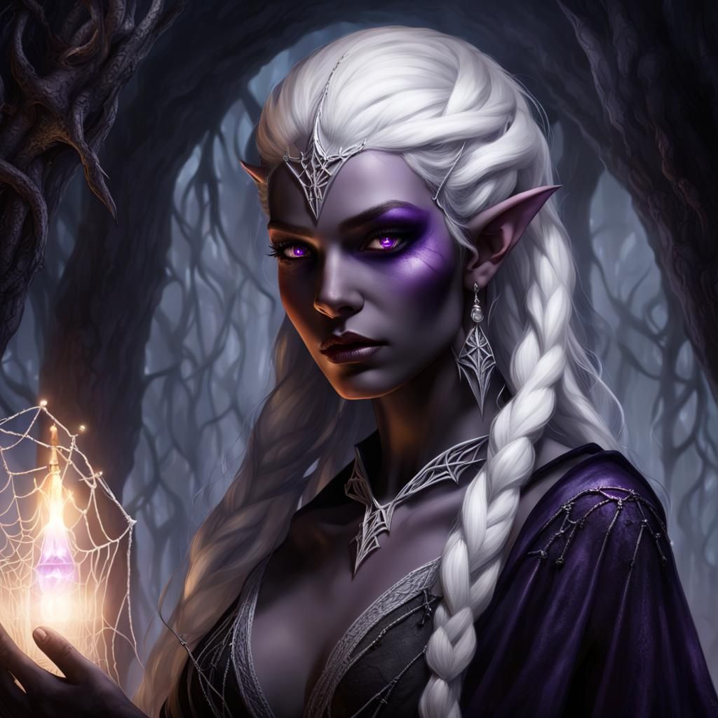 Dark Elf Sorceress - AI Generated Artwork - NightCafe Creator