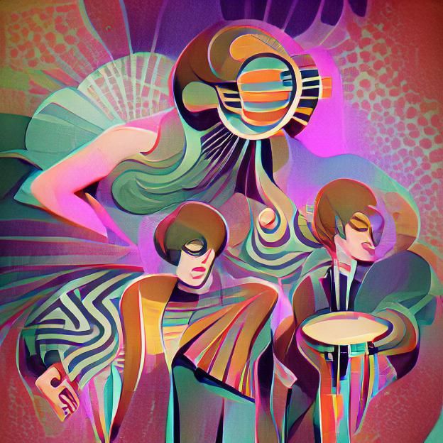 Art Deco 60’s psychedelic rock band