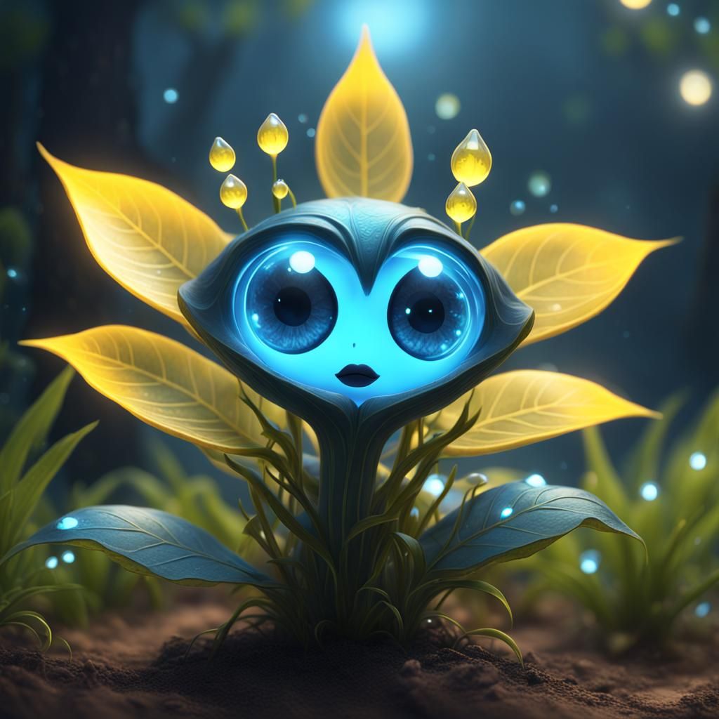 Cute adorable glowing plant   by @abuziad al-matry