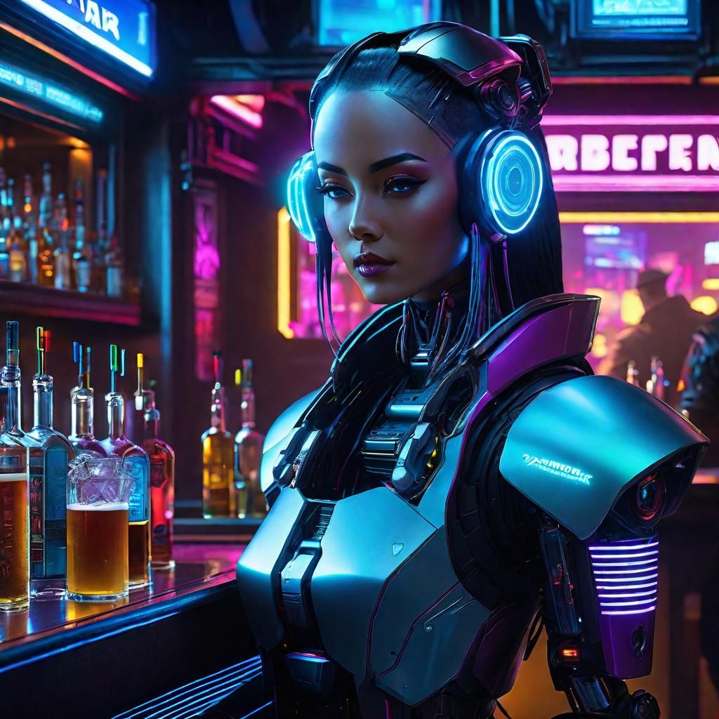 Robotic Bartender - AI Generated Artwork - NightCafe Creator