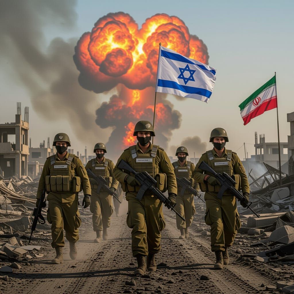 Israeli Soldiers in Dystopian Battlefield