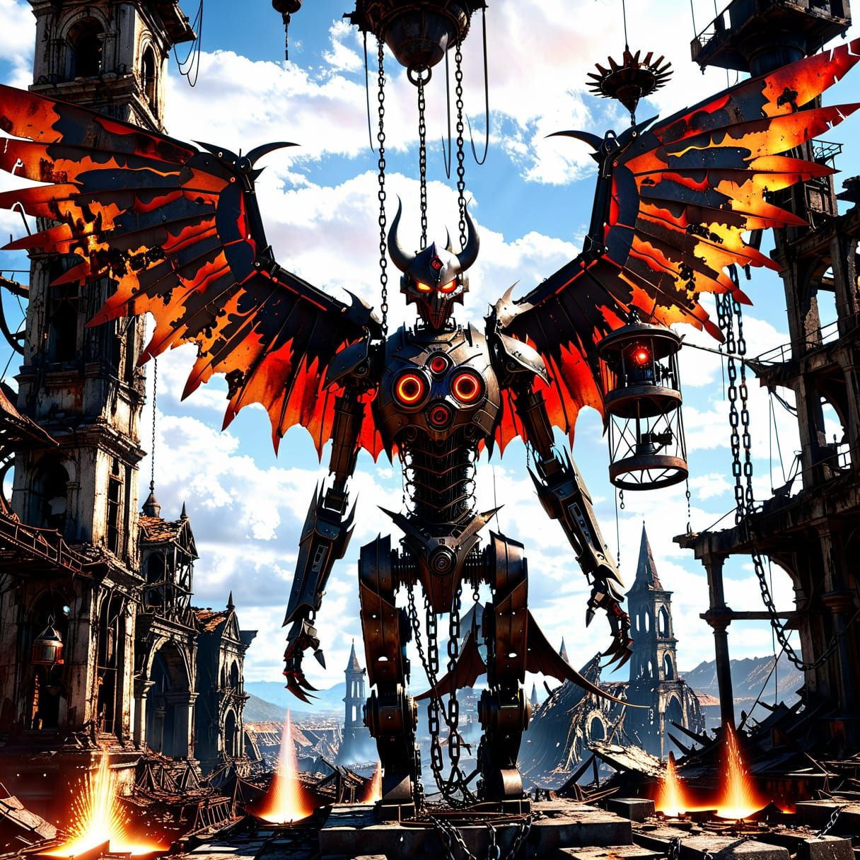 The Infernal Archangel of Chains and Flame