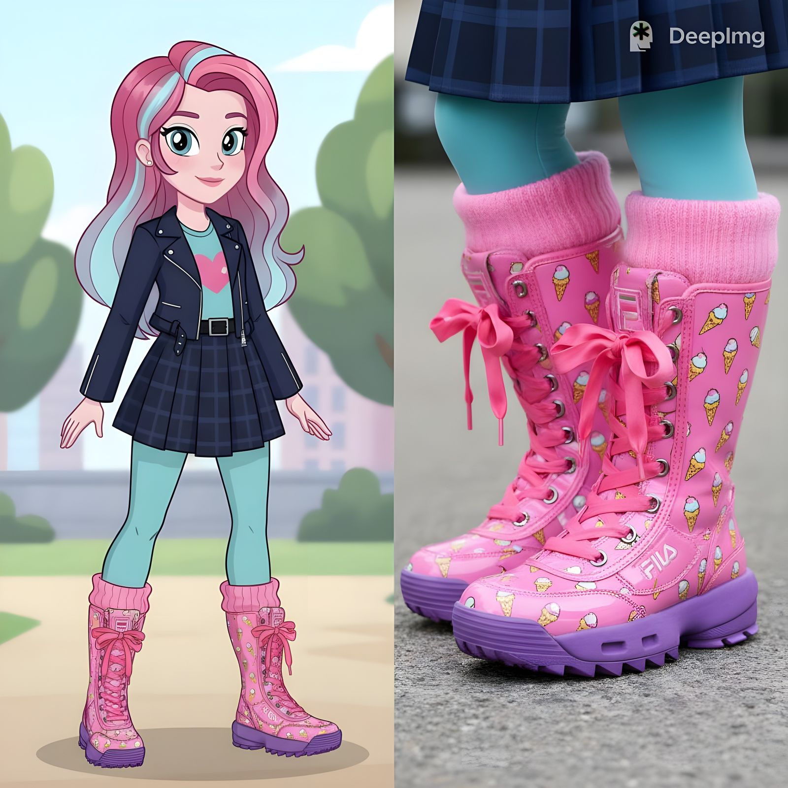 Flurry Heart's custom Fila Disruptor boots