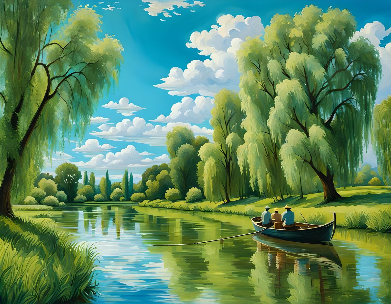 Fishing on the River  by @Just a Dabbler