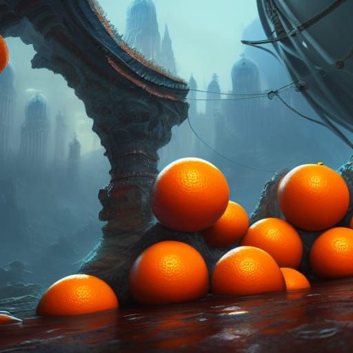 three oranges with legs - AI Generated Artwork - NightCafe Creator