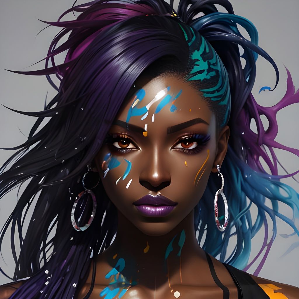 Dark Skinned Beauty - AI Generated Artwork - NightCafe Creator