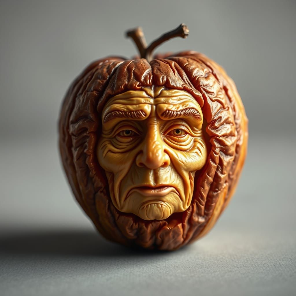 Face on a Dried Apple  by @GingerBredMan1989