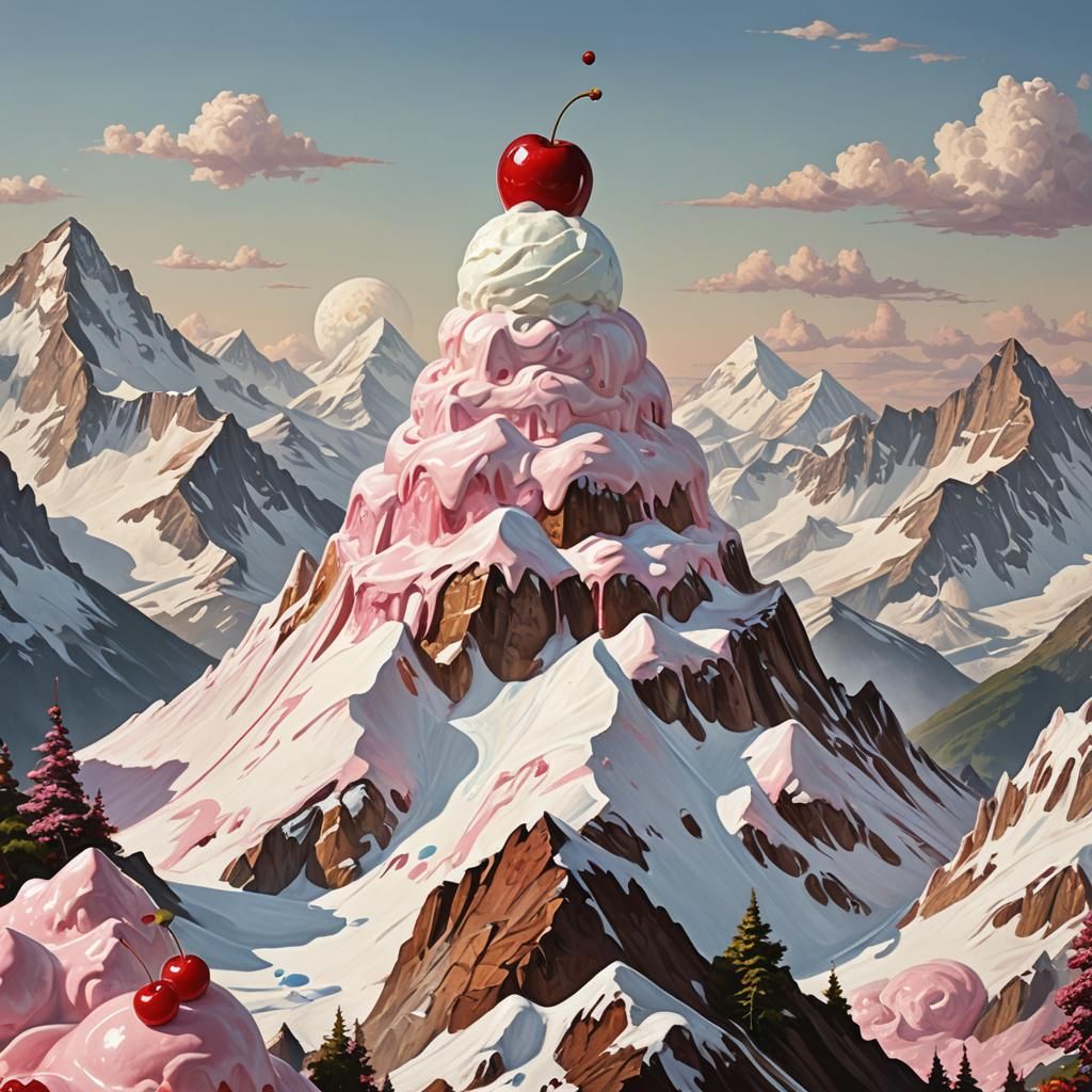 A mountain of ice cream  by @Heleanna