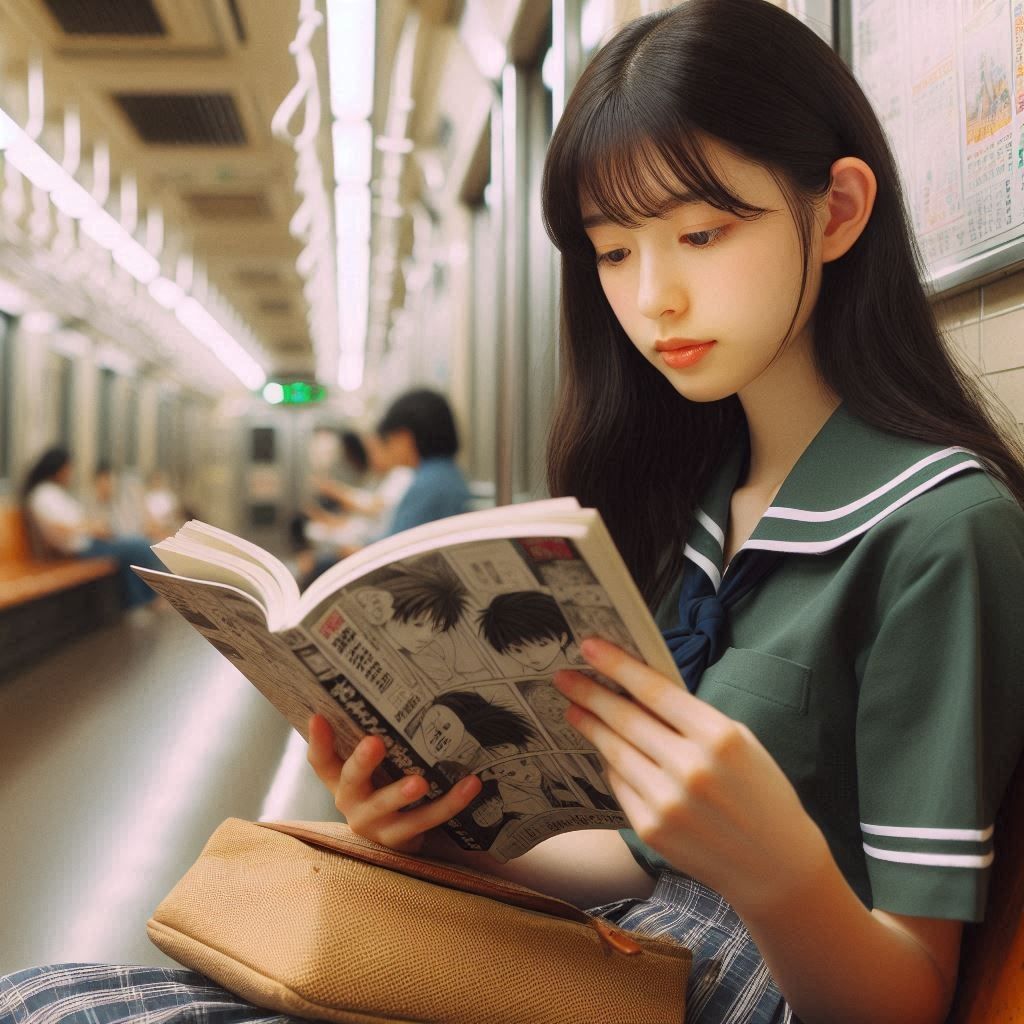 Manga in the metro