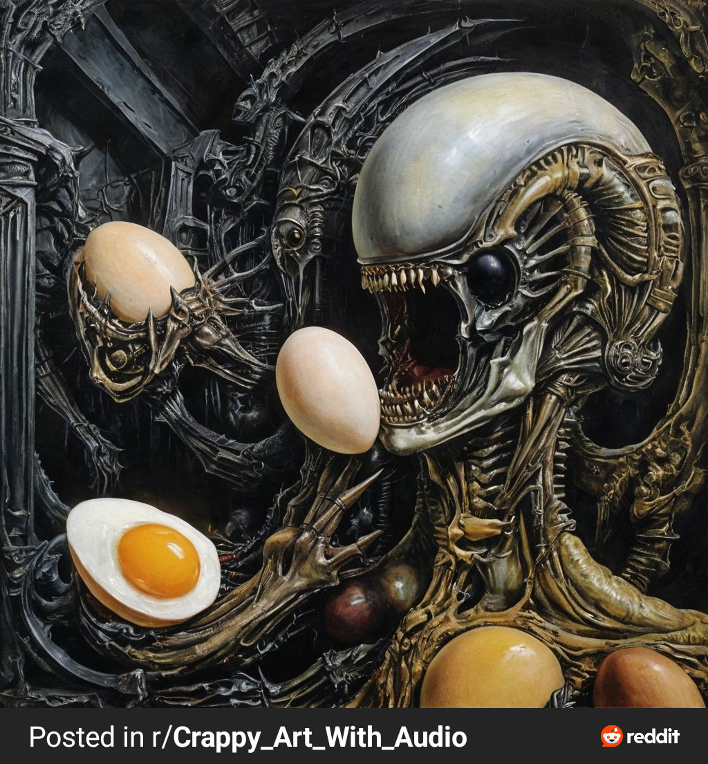 Xenomorph eating eggs