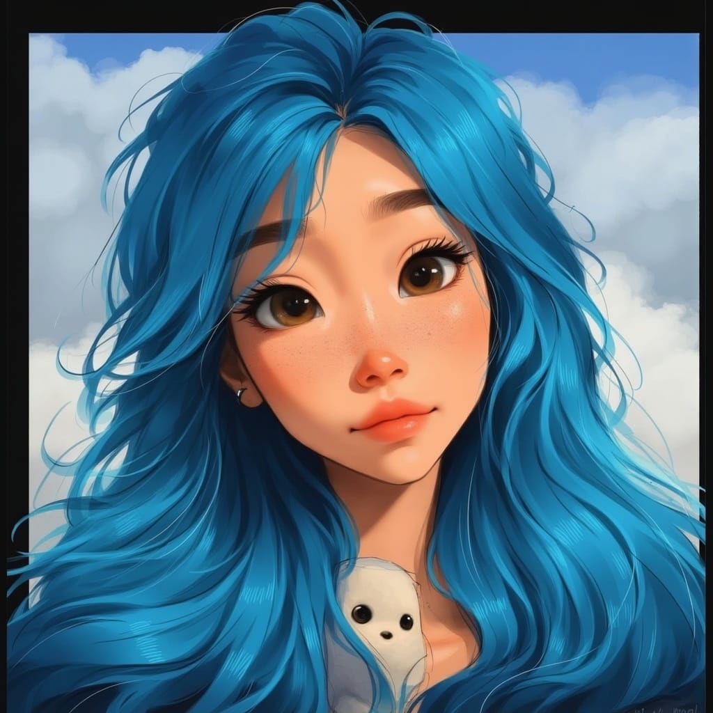 Girl with Water Hair: Detailed Matte Painting