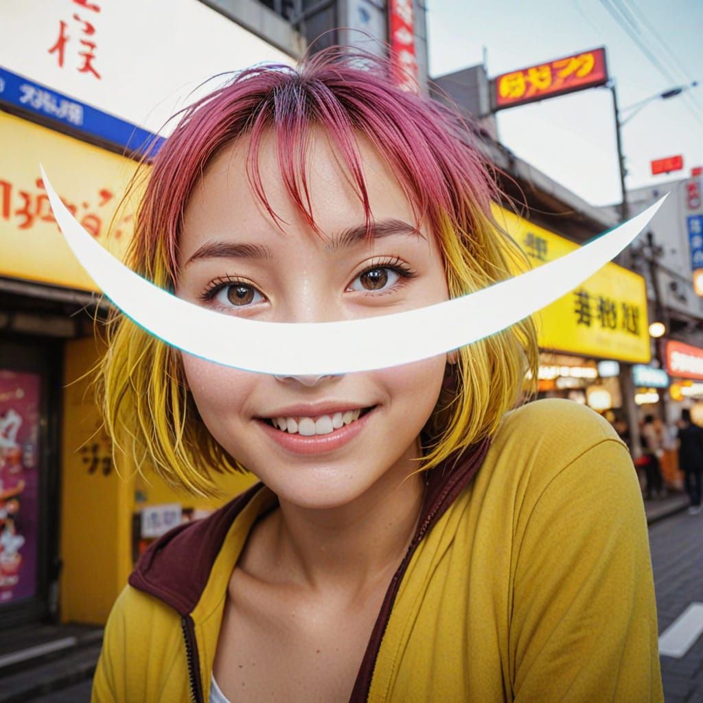 Vibrant Tokyo Street Scene in Anime Art Style